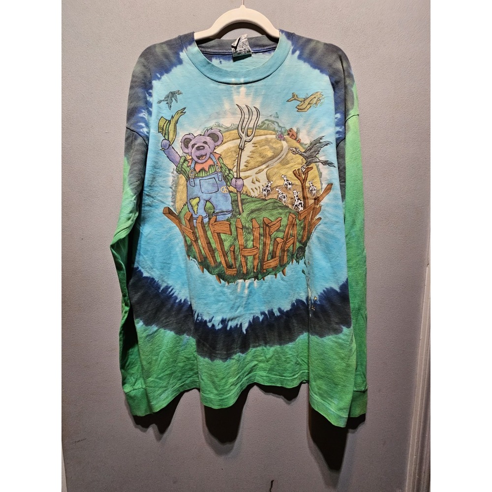 Vintage 1995 Grateful Dead Liquid Blue Long Sleeve Highgate XL Single Stitch VT
